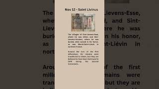 Nov 12  Saint Livinus shorts catholicchurchsaints todayssaint saintsoftheday saints [upl. by Babb]