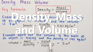 Density Mass Volume [upl. by Anileda]