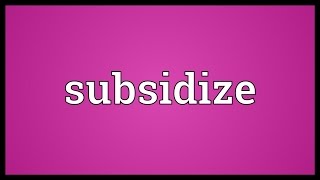 Subsidize Meaning [upl. by Baese]