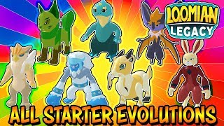 All Starter Evolutions in Loomian Legacy Roblox  Moves Stats Training and Looks [upl. by Gilmer]