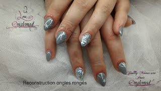 Ongle en gel quotReconstruction ongles rongésquot Avec Onglemod [upl. by Grobe924]