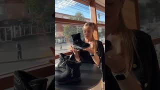 Cizme scurte din piele ecologica intoarsa shoes incaltaminte shoesfashion fashionaccessories [upl. by Tnomed]