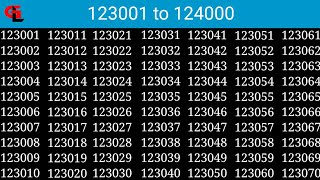 123001 से 124000 numbers सीखे youtube पर ll 123001 to 124000 numbers ll 123001124000quotnumbers 2024🔥😎 [upl. by Reta839]