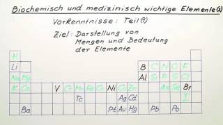 Biochemisch und medizinisch wichtige Elemente 2  Chemie  Allgemeine und anorganische Chemie [upl. by Ahselaf]