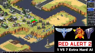 Red Alert 2 Yuris Revenge I Glints Collide Map I 1 Yuri vs 7 Extra Hard Ai [upl. by Griffith411]