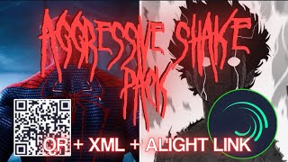 Alight Motion  Aggressive Shake Pack QR  XML  LINK [upl. by Schriever]