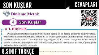 SON KUŞLAR Dinleme Metni Cevapları  8Sınıf Türkçe Ders Kitabı Sayfa75767778 Ferman yayınları [upl. by Siwel]