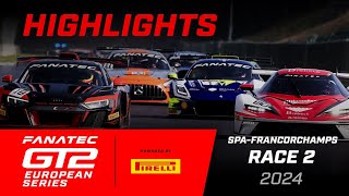 HIGHLIGHTS  Race 2  SpaFrancorchamps  2024 Fanatec GT2 Europe [upl. by Aivata]