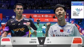 Jonatan Christie INA vs Lei Lan Xi CHN  Mens Singles Quartel Final  Li Ning China Masters 2024 [upl. by Wren]