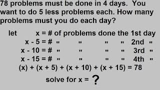 Algebra  Word Problems  The Sum of Consecutive Integers 3 of 3 [upl. by Oirramaj329]