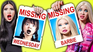 OH NO WEDNESDAY ADDAMS amp BARBIE ARE MISSING  FUNNY amp CRAZY SITUATIONS BY CRAFTY HACKS PLUS [upl. by Luben]