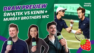 Wimbledon Draw Preview  Alcaraz in Sinner half Swiatek vs Kenin Djokovic returns  Murray departs [upl. by Grania]