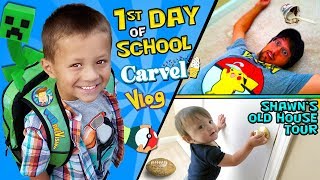 CHASES 1st Day of SCHOOL  Shawns Old House Tour w Carvel Ice Cream FUNnel Vision Vlog [upl. by Earehs22]