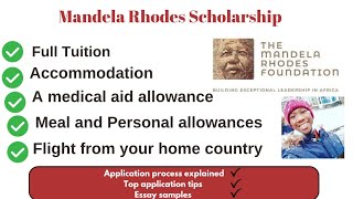 Mandela Rhodes Scholarship Application process and Essay sample [upl. by Alduino9]