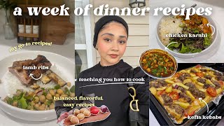 A WEEK OF DINNER RECIPES 🥘 street tacos chicken curry lamb ribs kofta balanced amp tasty meals [upl. by Broucek664]