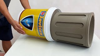 New Ideas  How To Make Simple Cement Flower Pots From Plastic Containers And Styrofoam [upl. by Nairb]