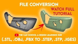 HOW TO CONVERT STL FILE TO  STEP OR STP  IGES OR IGS  PARASOLID XT  IN CATIA V5 [upl. by Trauts747]