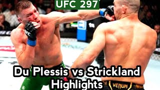 Du Plessis vs Strickland full highlights  Sean Strickland vs Du Plessis fight 21jan ufc 297 [upl. by Alfons]