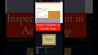 Inspect Element in androidacode coding smartphone htmltags acode android [upl. by Nojad53]