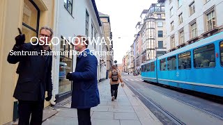 OSLO NORWAY Virtual Walking Tour🇳🇴 SentrumHammersborgGrunerløkka 4K60ftp [upl. by Aisayt]