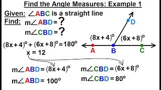 Geometry  Ch 1 Basic Concepts 20 of 49 Find the Angle Measures Example 1 [upl. by Yssenhguahs726]