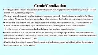 CreoleCreolization Postcolonial Studies [upl. by Urial]