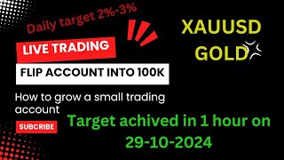 Live Trading XAUUSD Gold How to grow a small trading account [upl. by Janus]