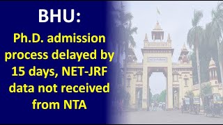 BHU PhD form delayed due to NTA data nta csir net2024 [upl. by Damien]