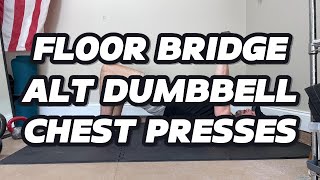 Floor Bridge Alternating Dumbbell Chest Presses  Beginner Chest Exercise [upl. by Kcarb12]