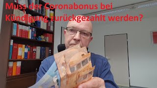 Muss der Coronabonus bei Kündigung zurückgezahlt werden [upl. by Wina]