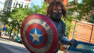 Captain America vs The Winter Soldier  Highway Fight Scene  Captain America The Winter Soldier [upl. by Eirojram39]