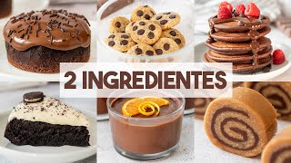 10 Postres SIN HORNO con 2 Ingredientes 🍪🍫  Fáciles y Rápidos [upl. by Retsila]