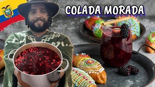 HACIENDO COLADA MORADA ECUATORIANA🇪🇨  Bebida típica por el día de los Difuntos🍷 [upl. by Patience]