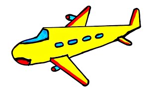 Aeroplane Drawing  How to Draw Aeroplane Step by Step for Beginners  Aeroplane Drawing Colour [upl. by Ttessil537]