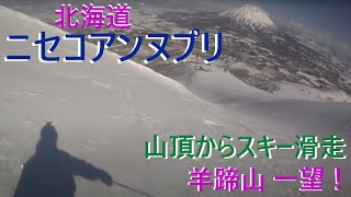 北海道ニセコアンヌプリ山頂からスキー滑走 [upl. by Goldner]