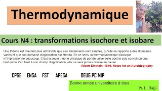 Transformation isochore et isobare video N 4 [upl. by Naehgem]