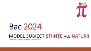 Model Subiect Bac 2024 Stiinte ale naturii Matematica [upl. by Tyoh]