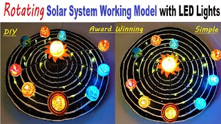 solar system working model with lights rotating  science project for exhibition  craftpiller [upl. by Einohtna344]