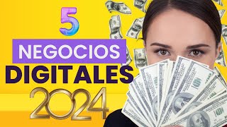 🟣 👉🏽 5 Negocios Digitales para comenzar en 2024 📲 FÁCIL 🤑 [upl. by Kcirddes]