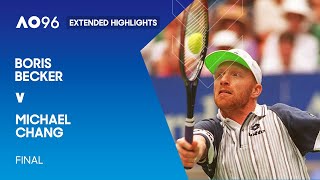 Boris Becker v Michael Chang Extended Highlights  Australian Open 1996 Final [upl. by Scheld]