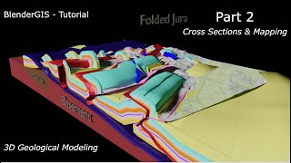 BlenderGIS Tutorial PART 2  Cross Sections amp Geological Mapping [upl. by Ausoj526]