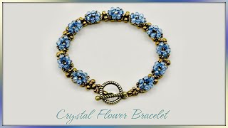 Easy Crystal Flower Bracelet [upl. by Annad]