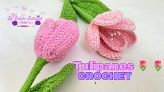 Tulipanes Abiertos🌷🌷🌷súper fácil 🧶 [upl. by Nicol]