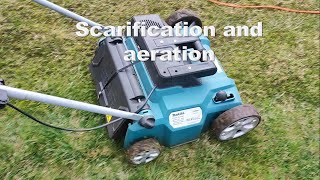 Scarification and aeration Makita UV3600 [upl. by Aliekat930]