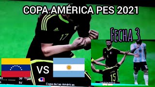 ¿CLASIFIQUÉ A CUARTOS Venezuela vs Argentina Copa América 2021 pes [upl. by Orran]