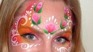 Rose Mask Face Painting Tutorial [upl. by Arodal]