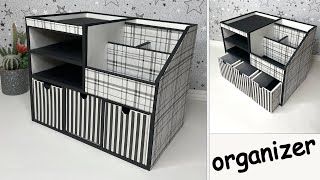 How to make a stylish storage organizer  Cardboard Crafts  Recycling [upl. by Engeddi222]