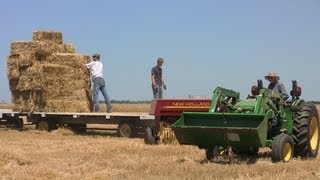 Aves Farms  Baling and Stacking Straw on 7122013 [upl. by Ailahs]