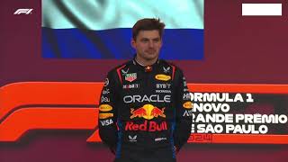 DUTCH NATIONAL ANTHEM IN SAO PAULO GP PODIUM FOR MAX VERSTAPPEN [upl. by Yeniar46]