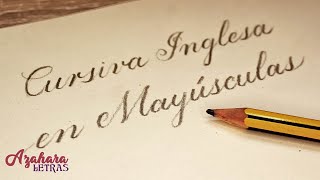 ✏️ Caligrafía Cursiva Inglesa en MAYÚSCULAS con lápiz trazos finos y gruesos [upl. by Lemmy]